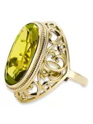 Vintage style Ring Peridot 14K Yellow gold vrc184y